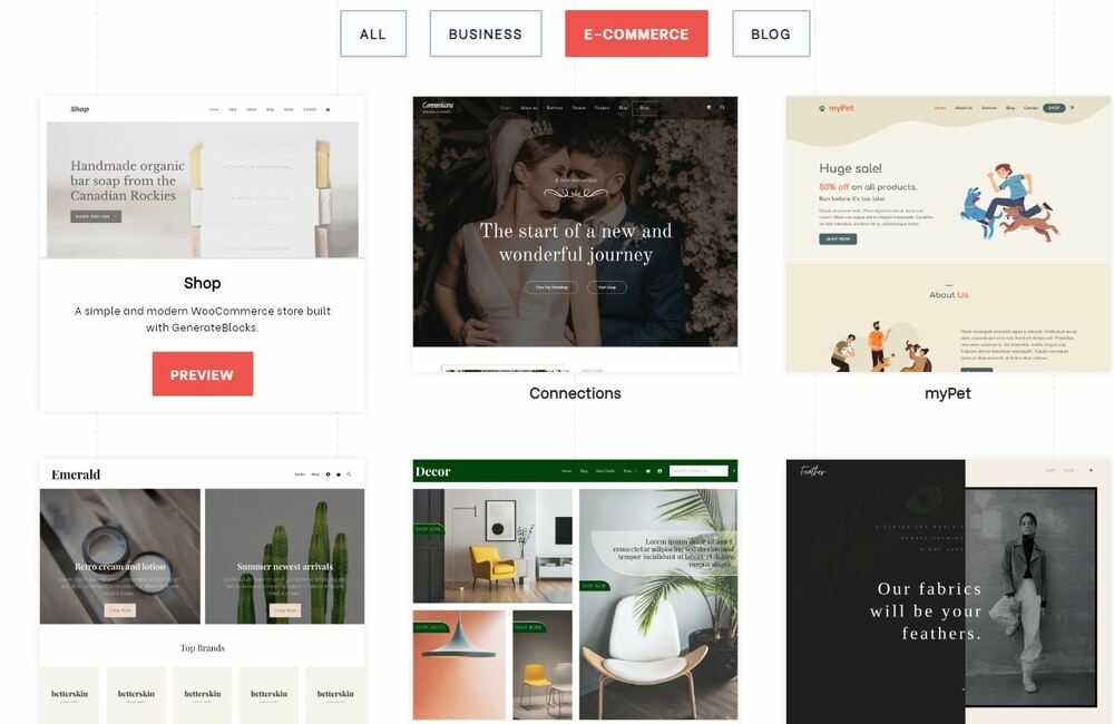 best ecommerce wordpress themes - generatepress