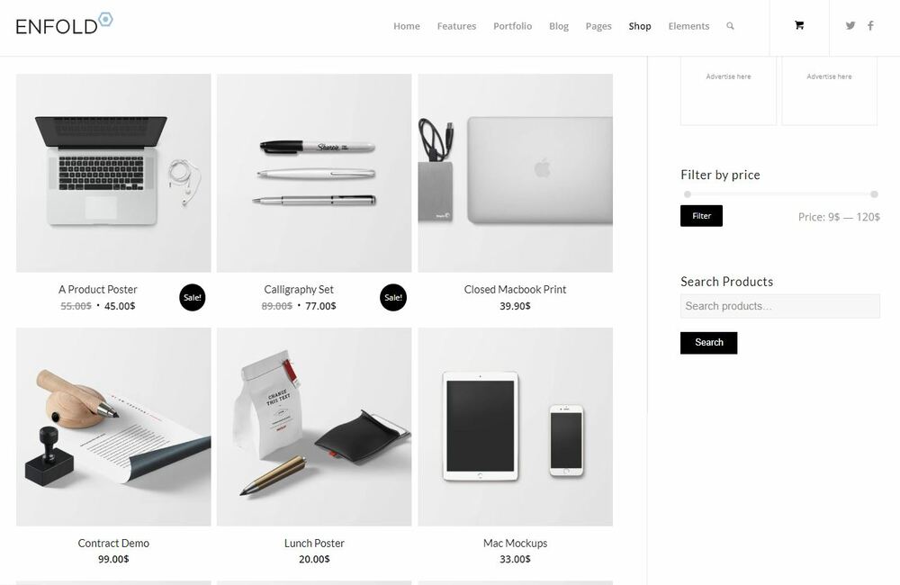 best wordpress ecommerce theme - enfold