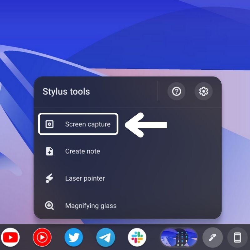 Stylus menu on ChromeOS