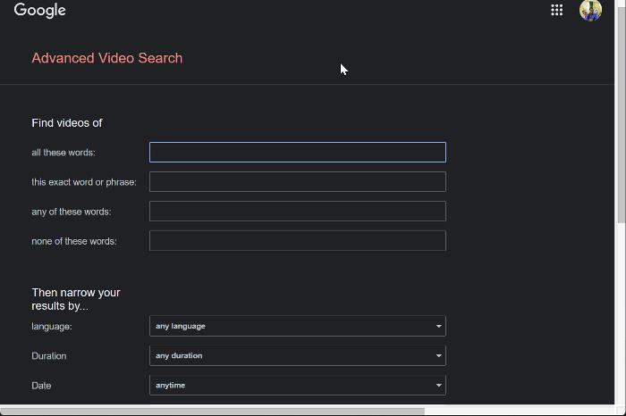 Google Advanced Video Search