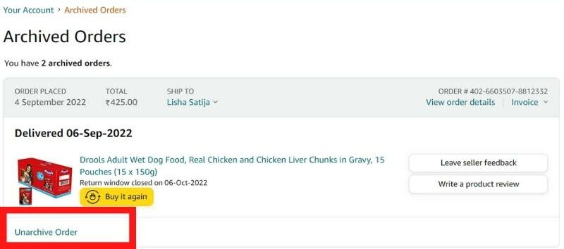 How to Unarchived Orders on Amazon