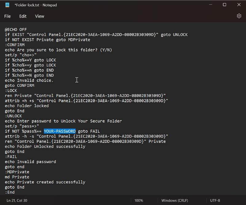 How to Password Protect Folders in Windows 11/10 [6 Ways] - Create text document
