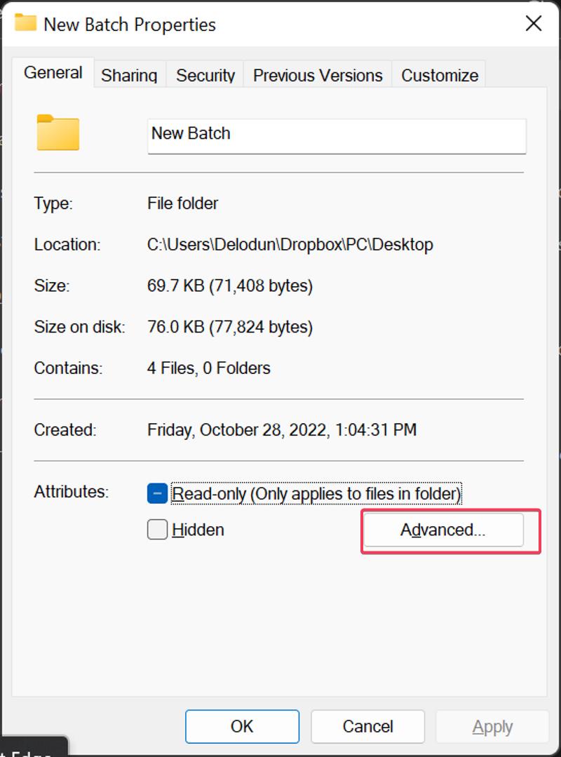 How to Password Protect Folders in Windows 11/10 [6 Ways] - Advanced folder properties