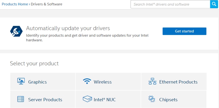 Choose your Driver Manually from the Product Category