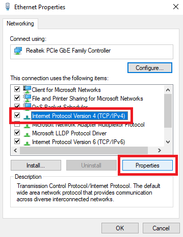 Internet Protocol Version 4 (TCP-IPv4)