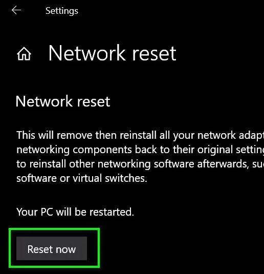 Network Reset