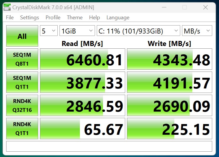 dell alienware m15 r7 cystaldiskmark