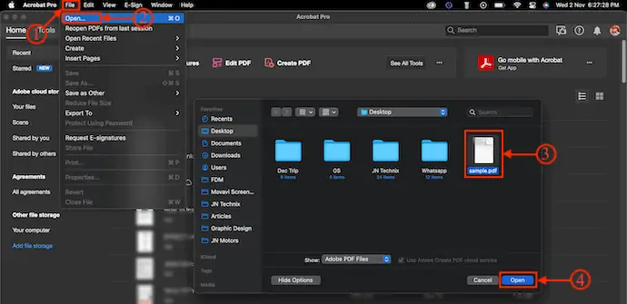 Importer un PDF dans Adobe Acrobat DC