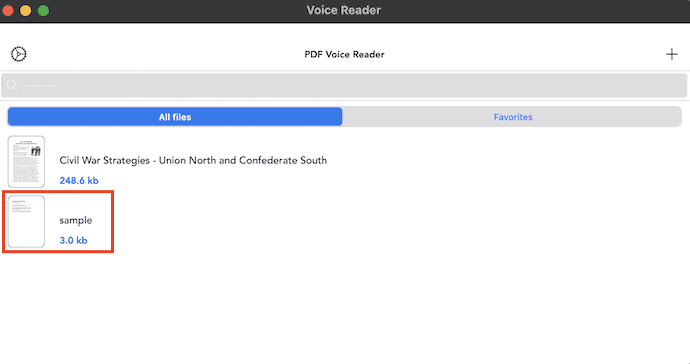 Apri PDF in PDF Voice Reader ad alta voce