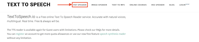 Text-to-speech-Homepage