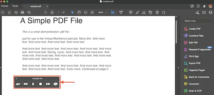 Mac에서 선택 항목 말하기를 사용하여 PDF 읽기