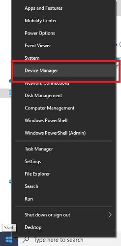 Right Click On Win Icon and Search For Device Manager