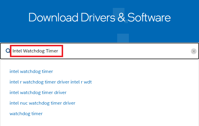 search for the Intel Watchdog Timer driver