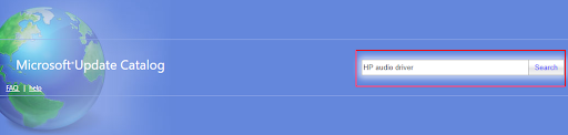 Input HP audio driver in the search box