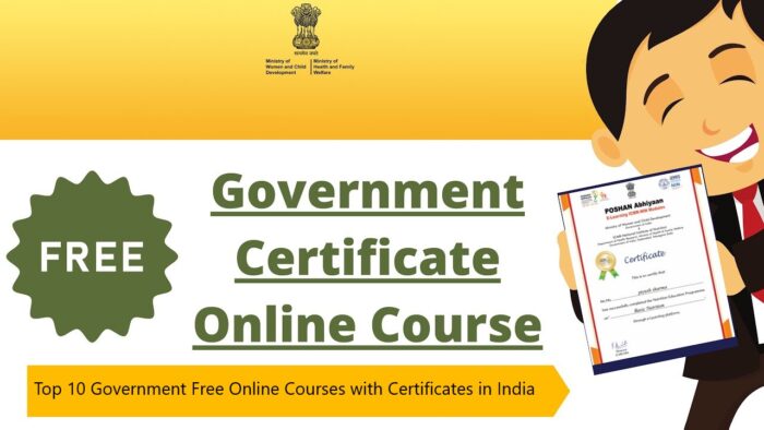 Top 10 Government Free Online Courses with Certificates in India