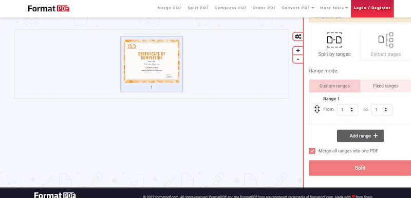 formatpdf split pdf tool 2