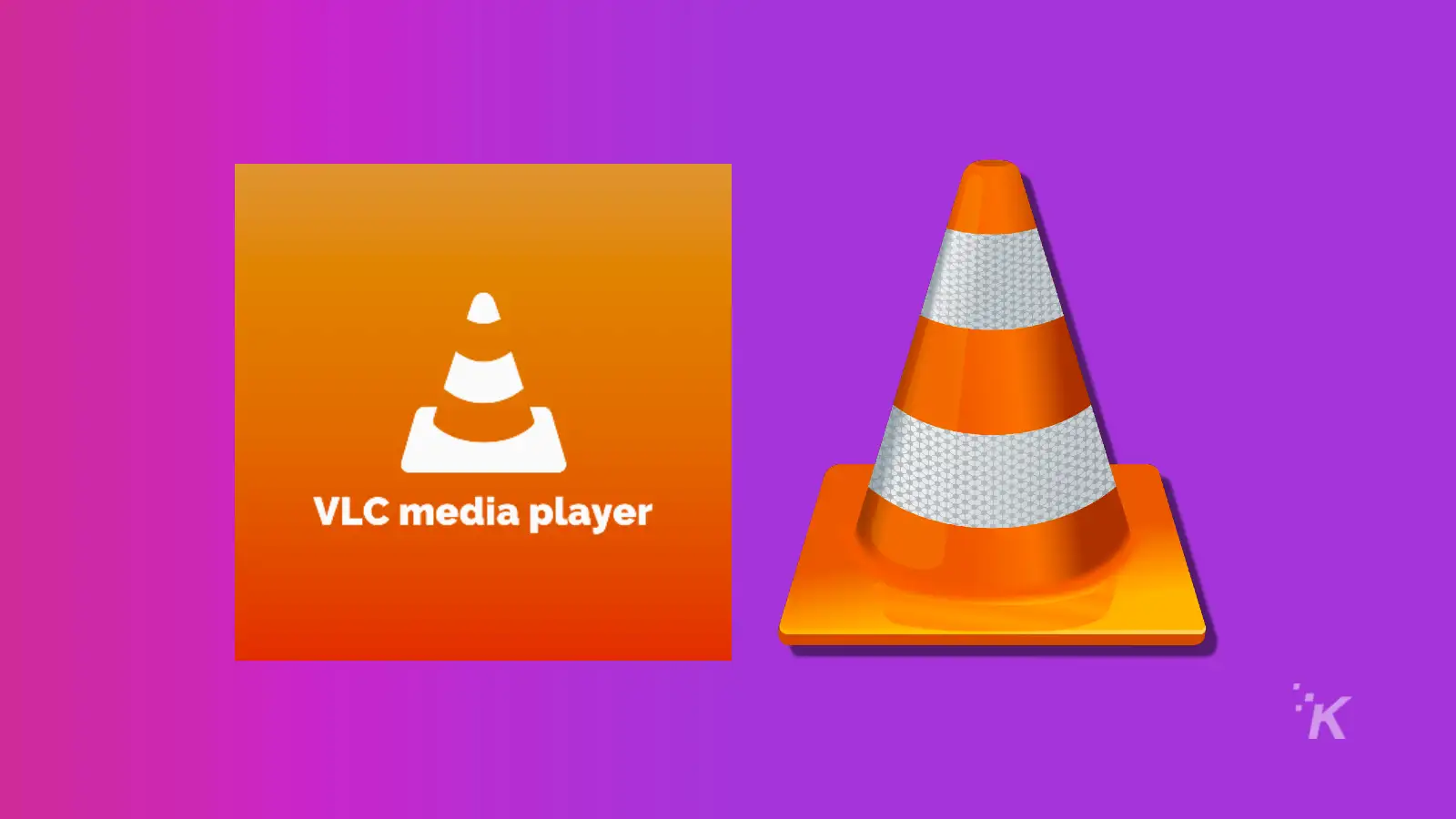 logo vlc media player su sfondo viola