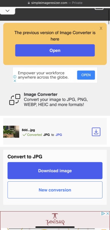 downloading converted images in simple image converter