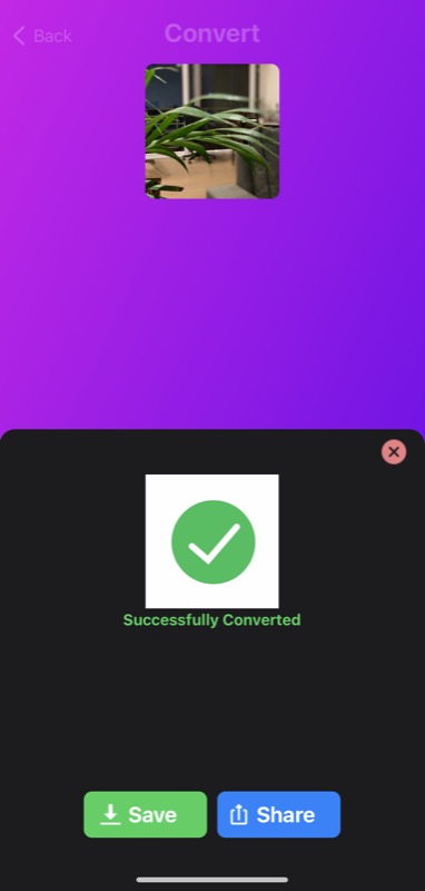 saving converted image in the image converter app