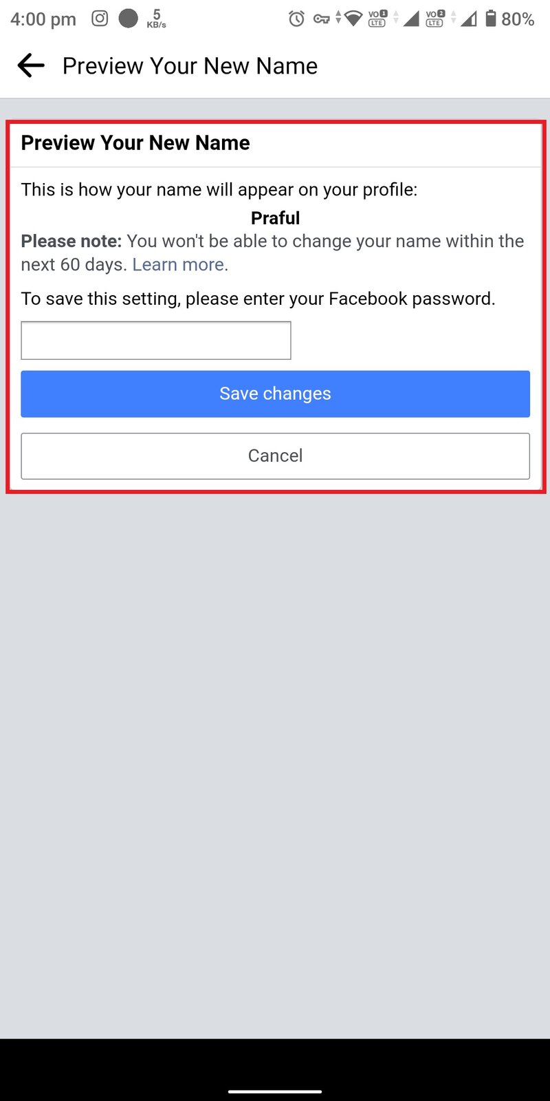 tap on review change and confirm with password