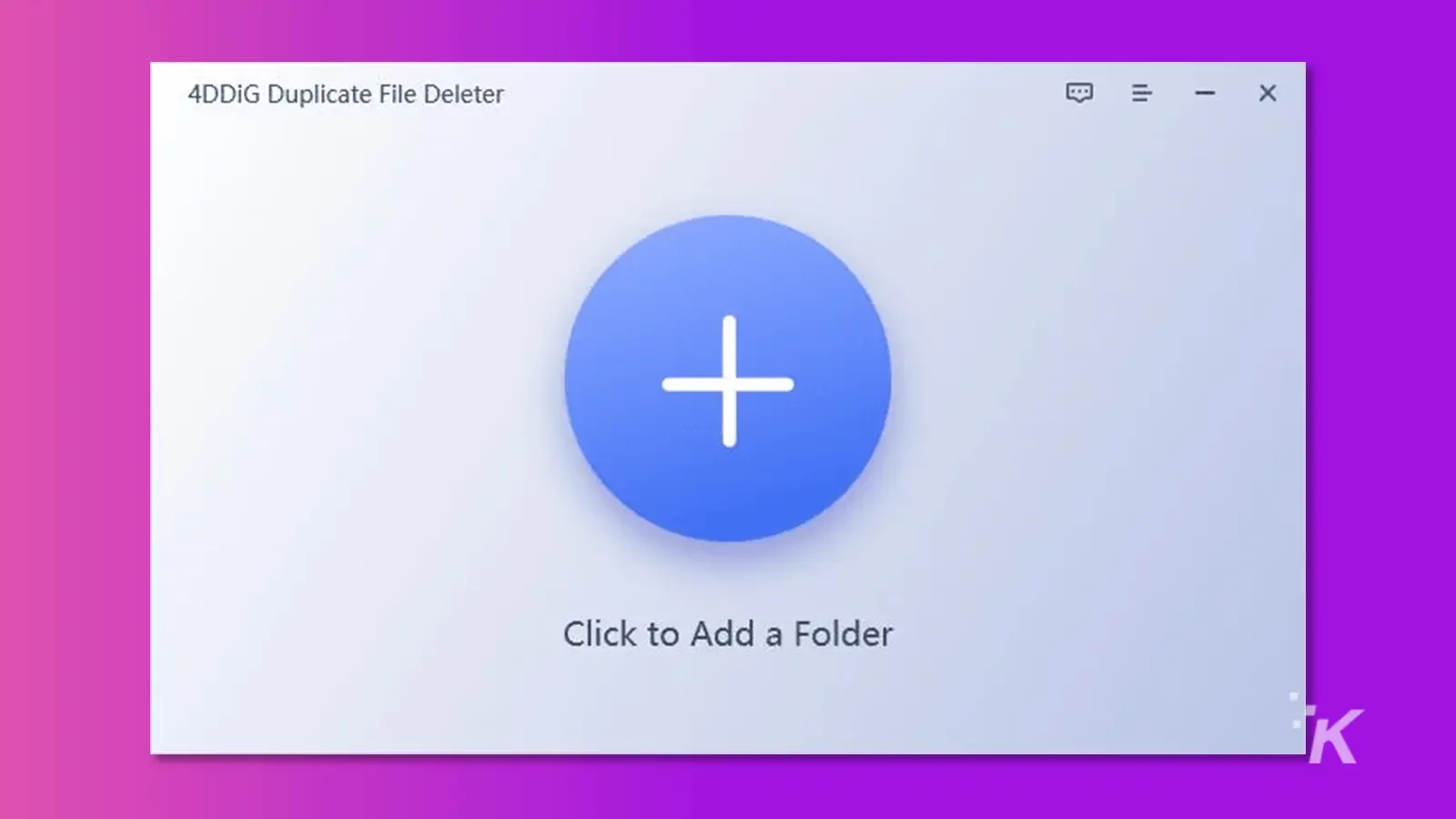 صفحة بدء تطبيق Duplicate File Deleter