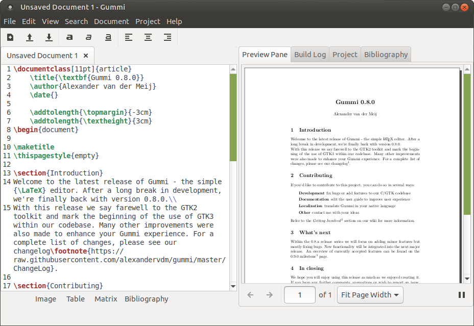 Gummi - Editor de texto LaTeX