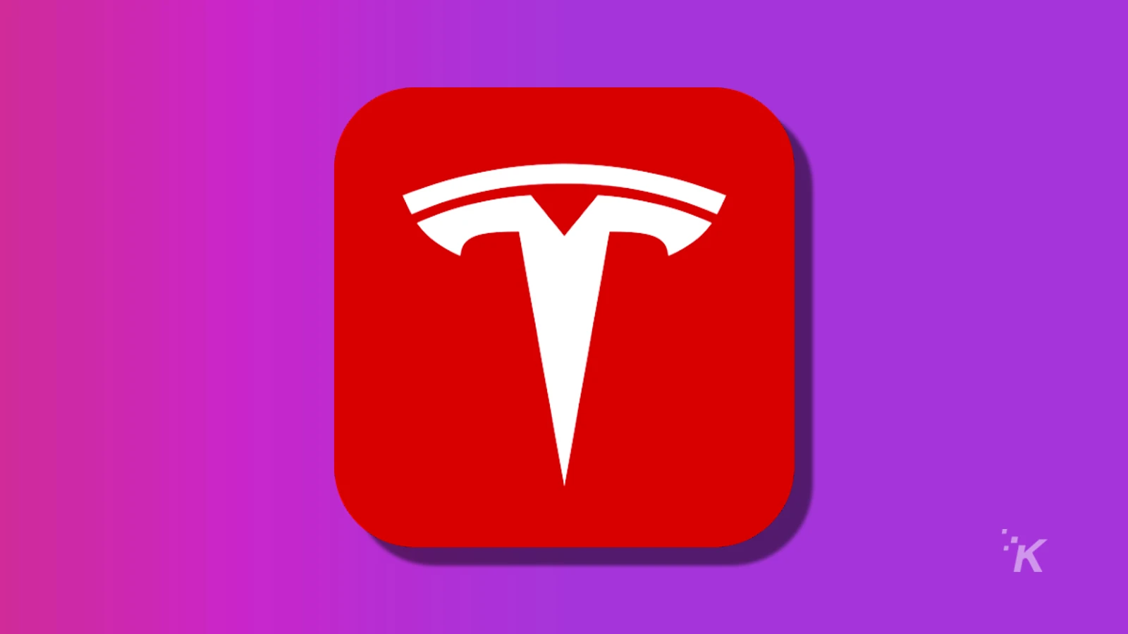 icono de la aplicación tesla en un fondo morado