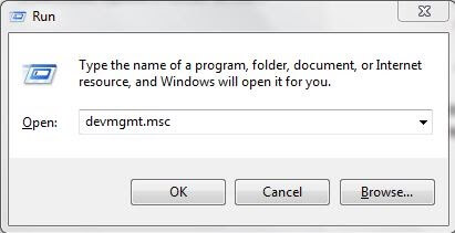 Input devmgmt.msc in the Displayed Box
