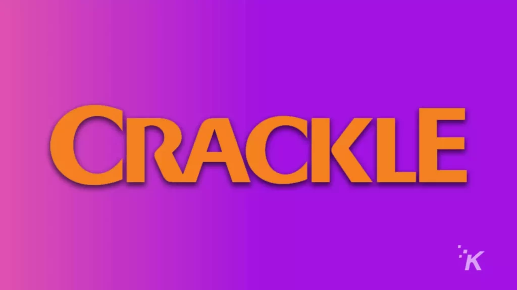 Crackle-TV-Schriftzug auf lila Hintergrund