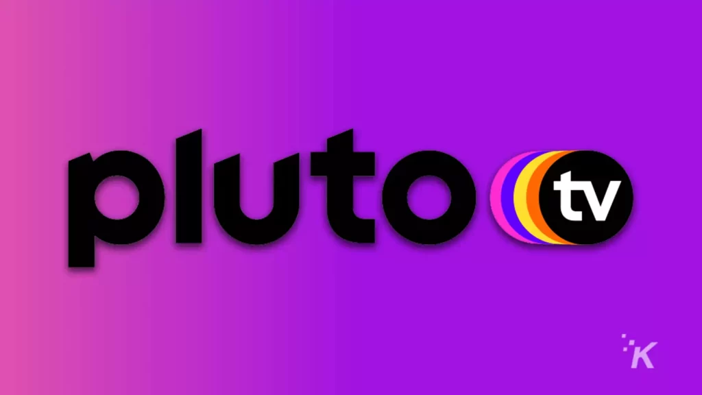 logotipo del servicio de transmisión para pluto tv sobre fondo morado