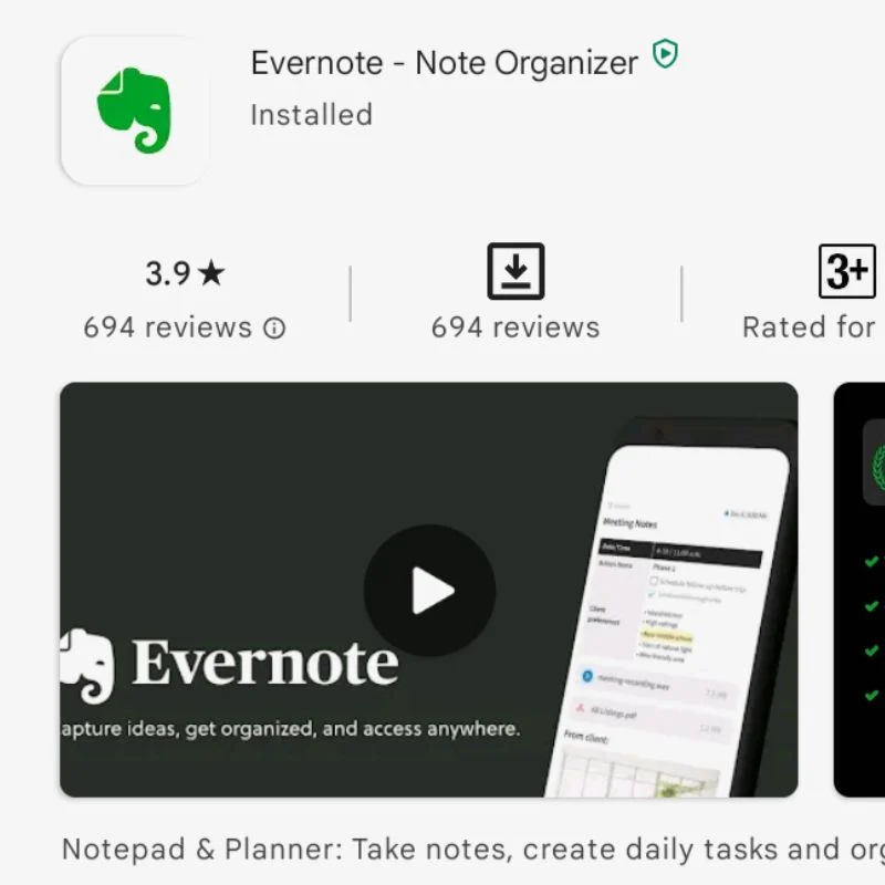 evernote app for note taking