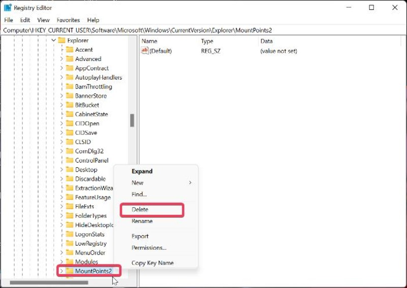 8 ways to fix “the local device name is already in use” error in windows - delete mountpoint2 in registry