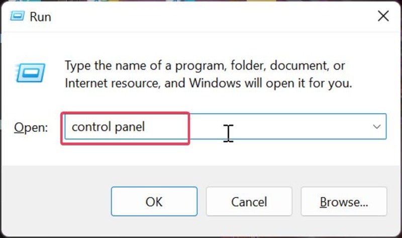 8 ways to fix “the local device name is already in use” error in windows - open control panel with run