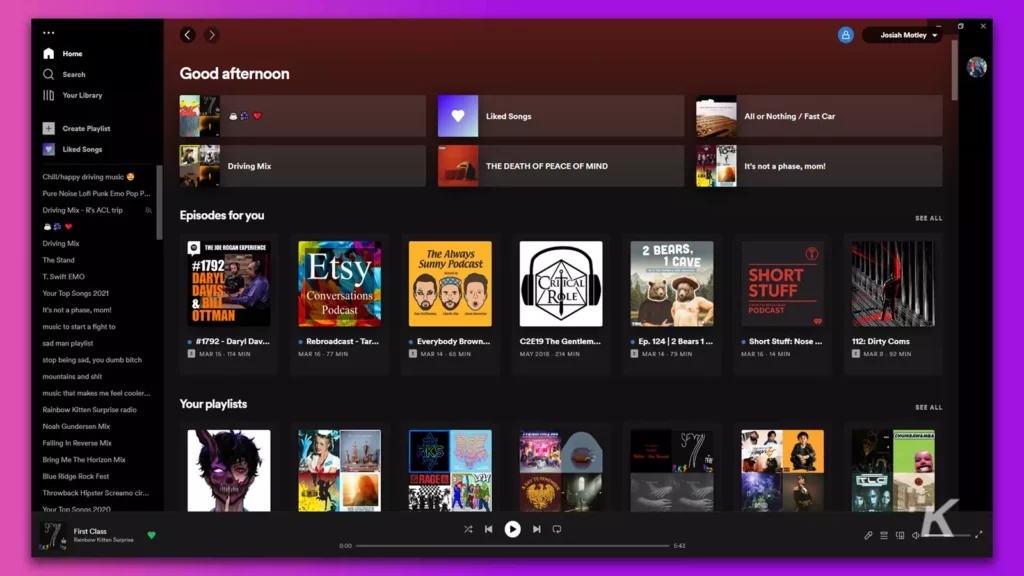 Applicazione desktop spotify