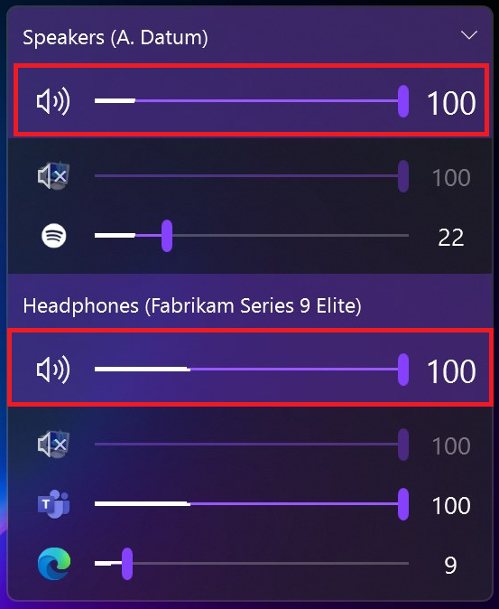 manage the playback volume - Windows 11