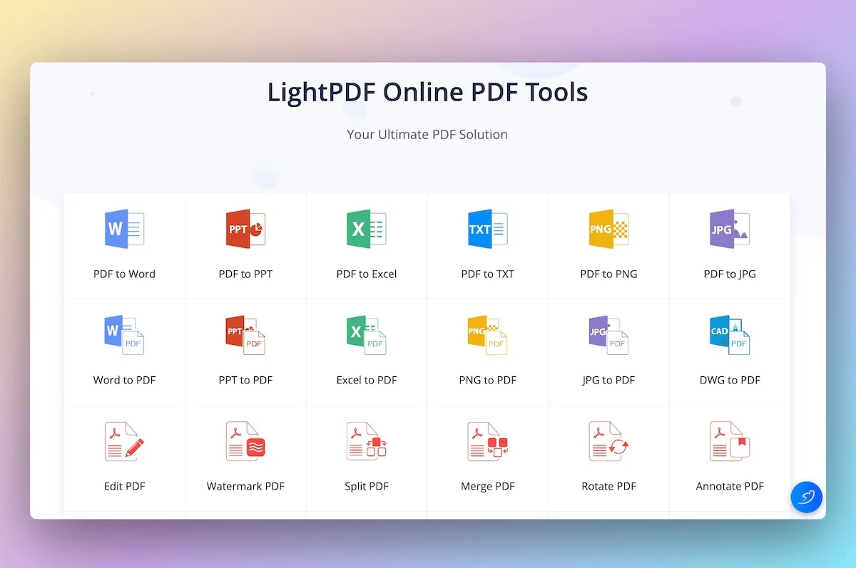 lightpdf online pdf tool