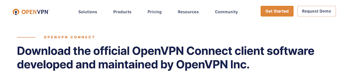 Halaman Beranda OpenVPN