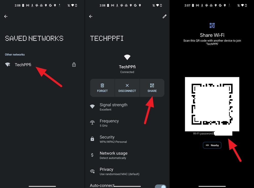 view saved passwords on android