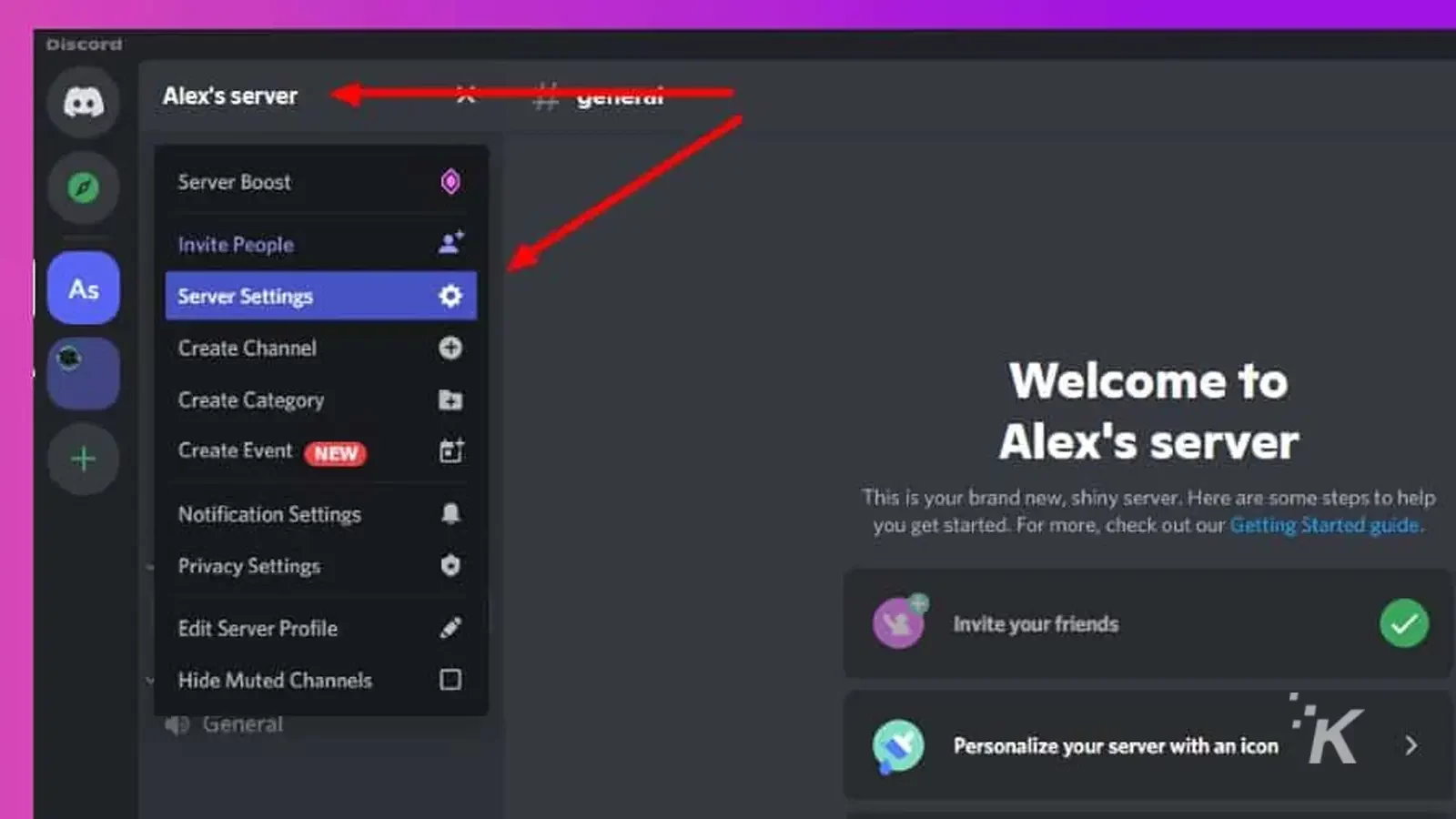 Discord サーバーオプション