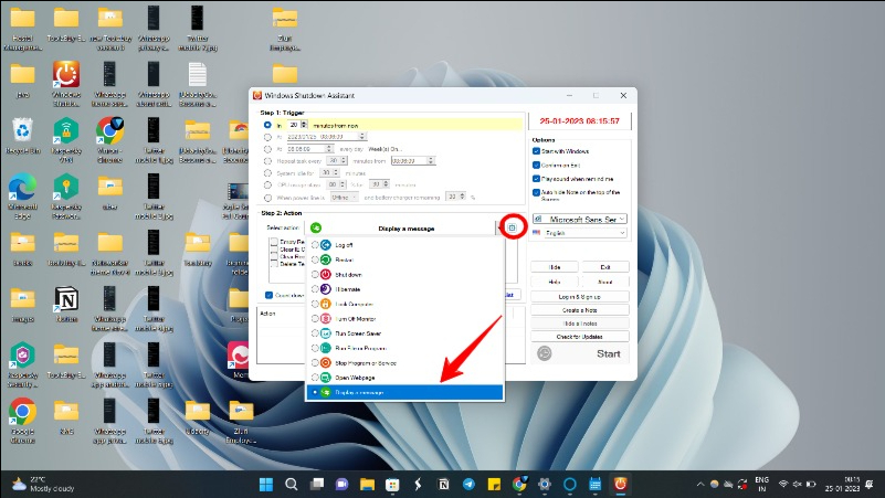 image showing windows shutdown assistant setting reminder