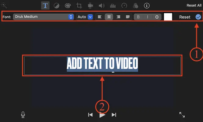 Editați textul în iMovie