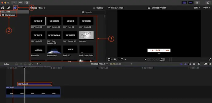 Tambahkan Teks ke Video di Final Cut Pro