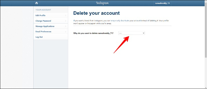 reason for deleting insta account
