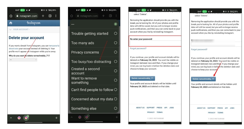 how to delete instagram account permanently or temporarily [2023] - how to delete your instagram account android