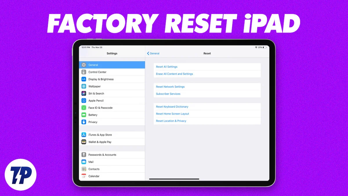 how to factory reset an ipad