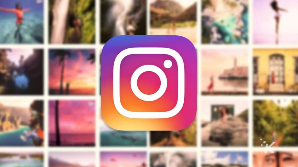 شعار instagram على خلفية غير واضحة