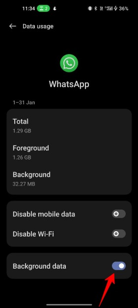 image showing whatsapp data usage settings