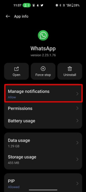 image showing whatsapp-app-system-settings