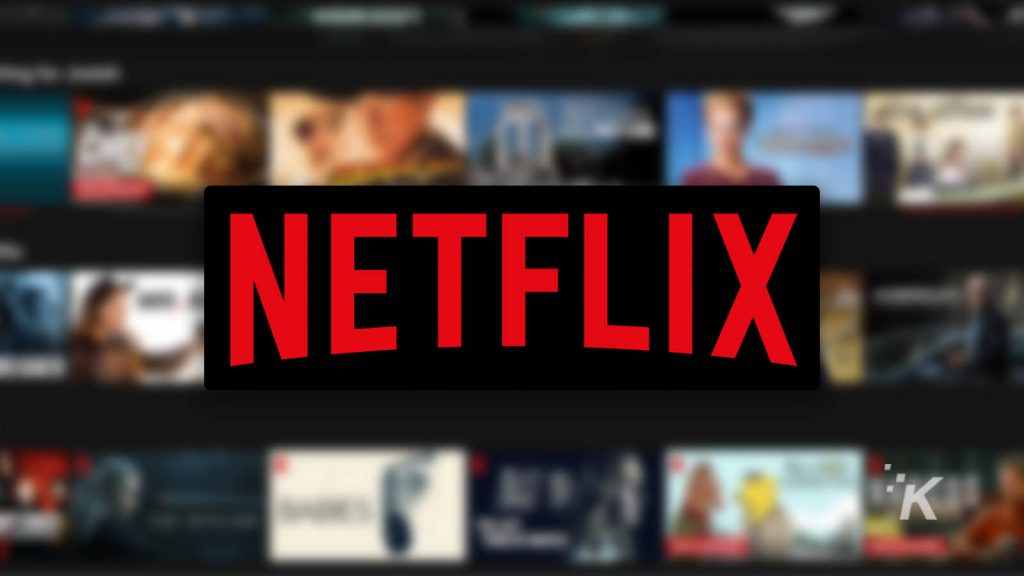 logo netflix dengan latar belakang buram