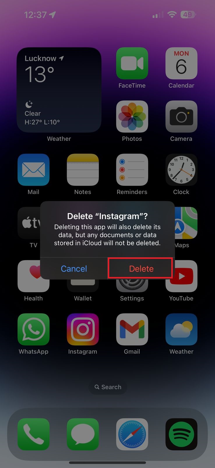 how to clear instagram cache- app removal from ios